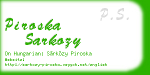piroska sarkozy business card